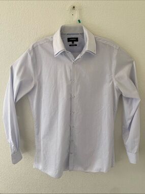 Lindbergh Men's Light Blue Button Down Dress Shirt Size L